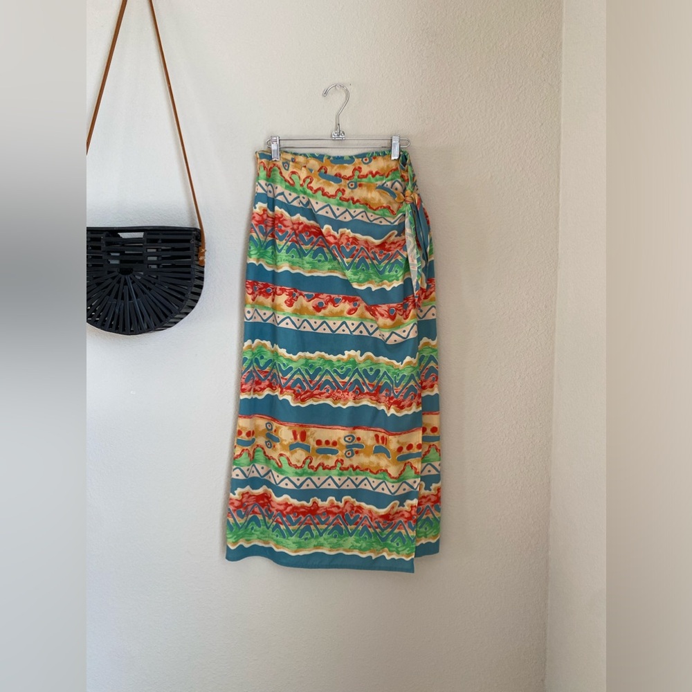 Bechamel Faux Wrap Hawaiian Skirt, Size 10